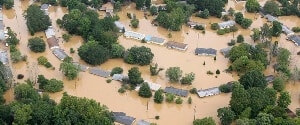 Flood damages homes